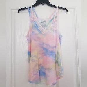 Pink Tie Dye Tank Top